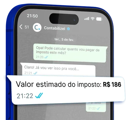 Atendimento da Contabilizei pelo WhatsApp