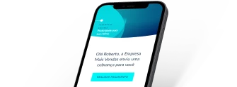 Celular de lado com uma notificacão