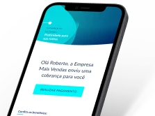 Celular de lado com uma notificacão