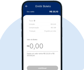 Tela do aplicativo Contabilizei Bank em Celular