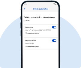 Tela do aplicativo Contabilizei Bank em Celular